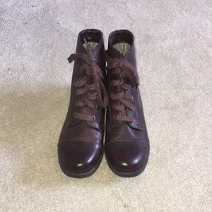 Burgundy Combat Boots